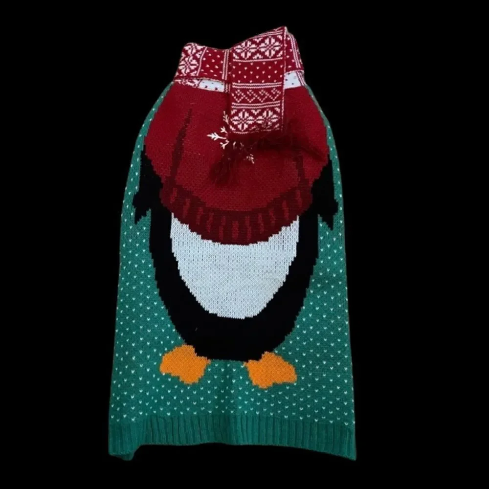 Dog Penguin Holiday Sweater Size Large